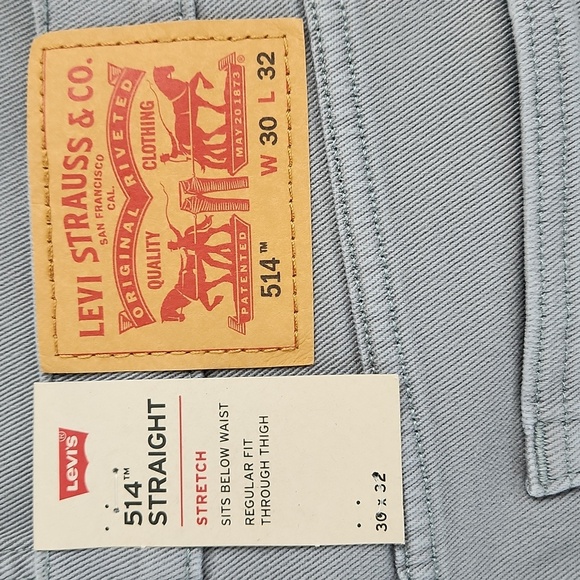 Levi's Mne's Light Gray Straight Leg Jeans, NWT, 30x32 - Picture 5 of 5